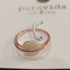 Pura Vida Rose Gold and Opal Minimalist Ring